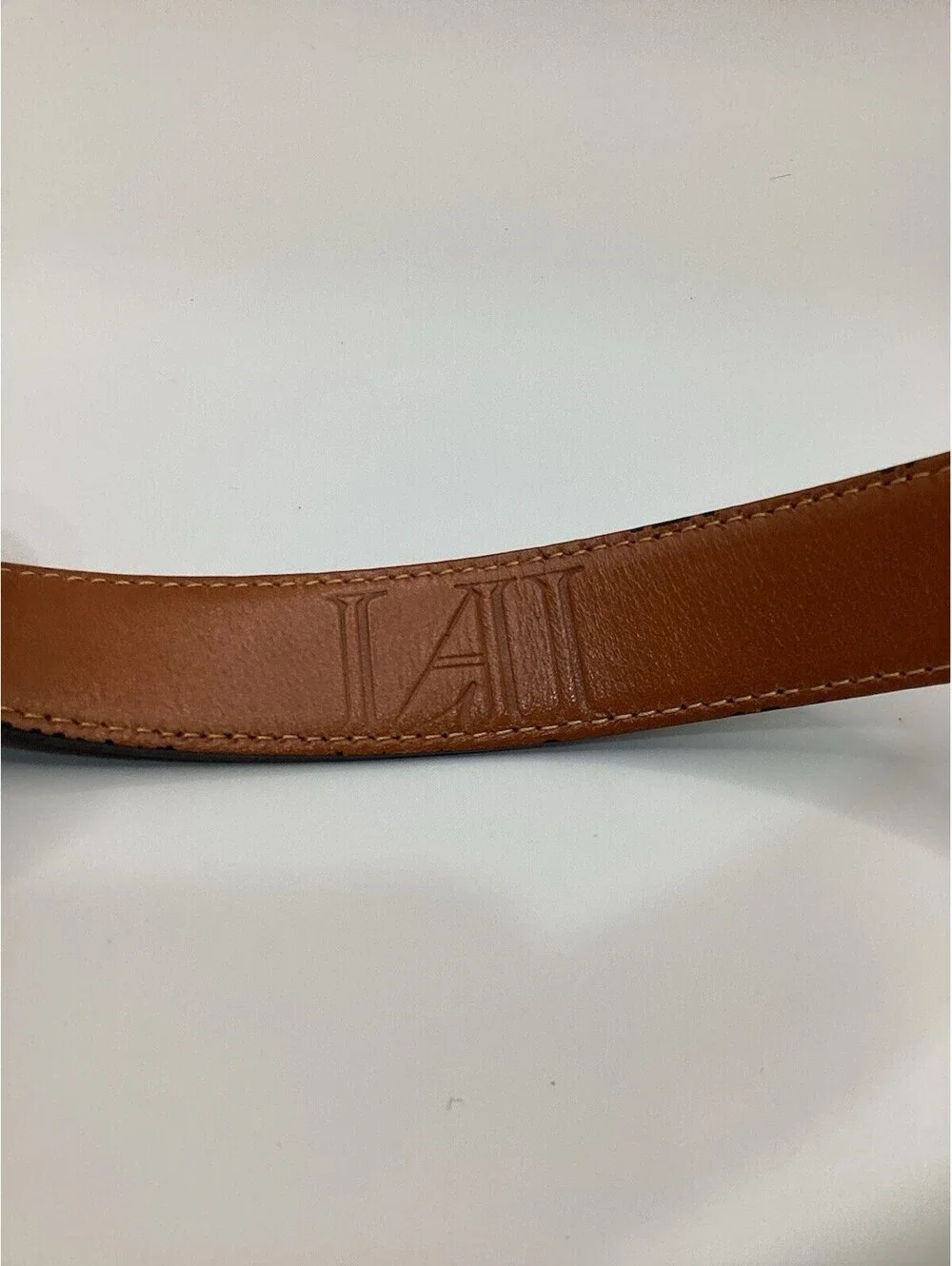 LAI Genuine Boxcalf Leather Belt Mens Black Silver Buckle Made in USA Dress Belt